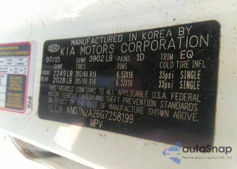 2016 Kia Soul from USA, damaged, VIN KNDJN2A26G7258199